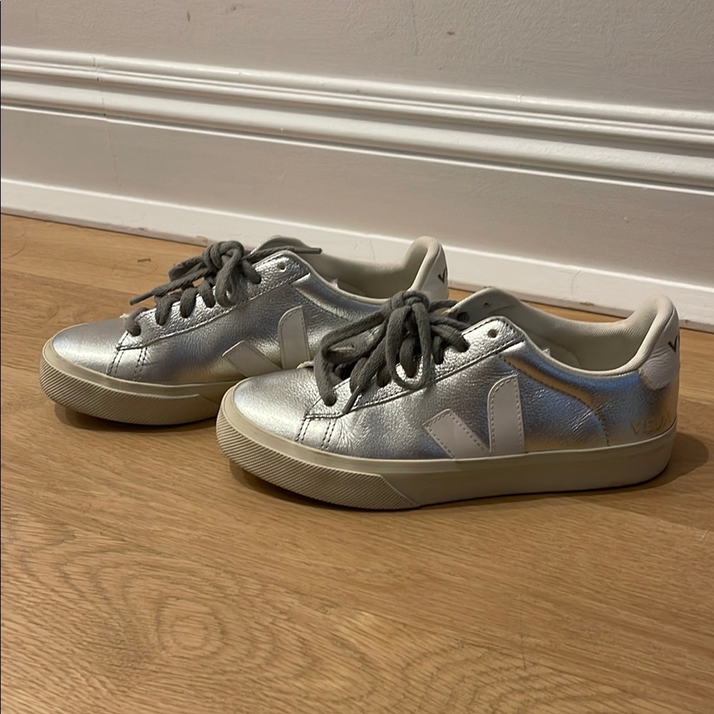 Veja Metallic Silver Sneakers